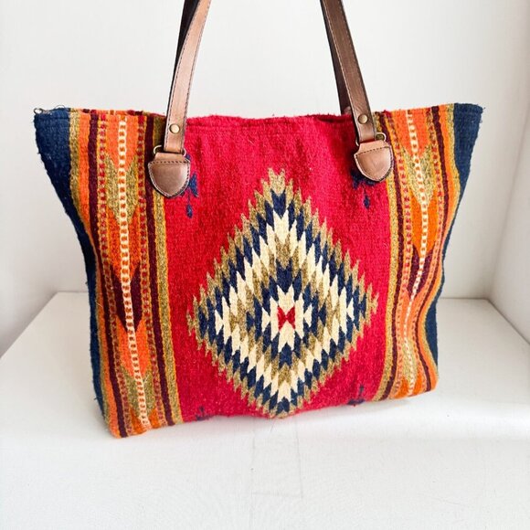 Wool Southwestern Print Colourful Tore Bag - Picture 2 of 11